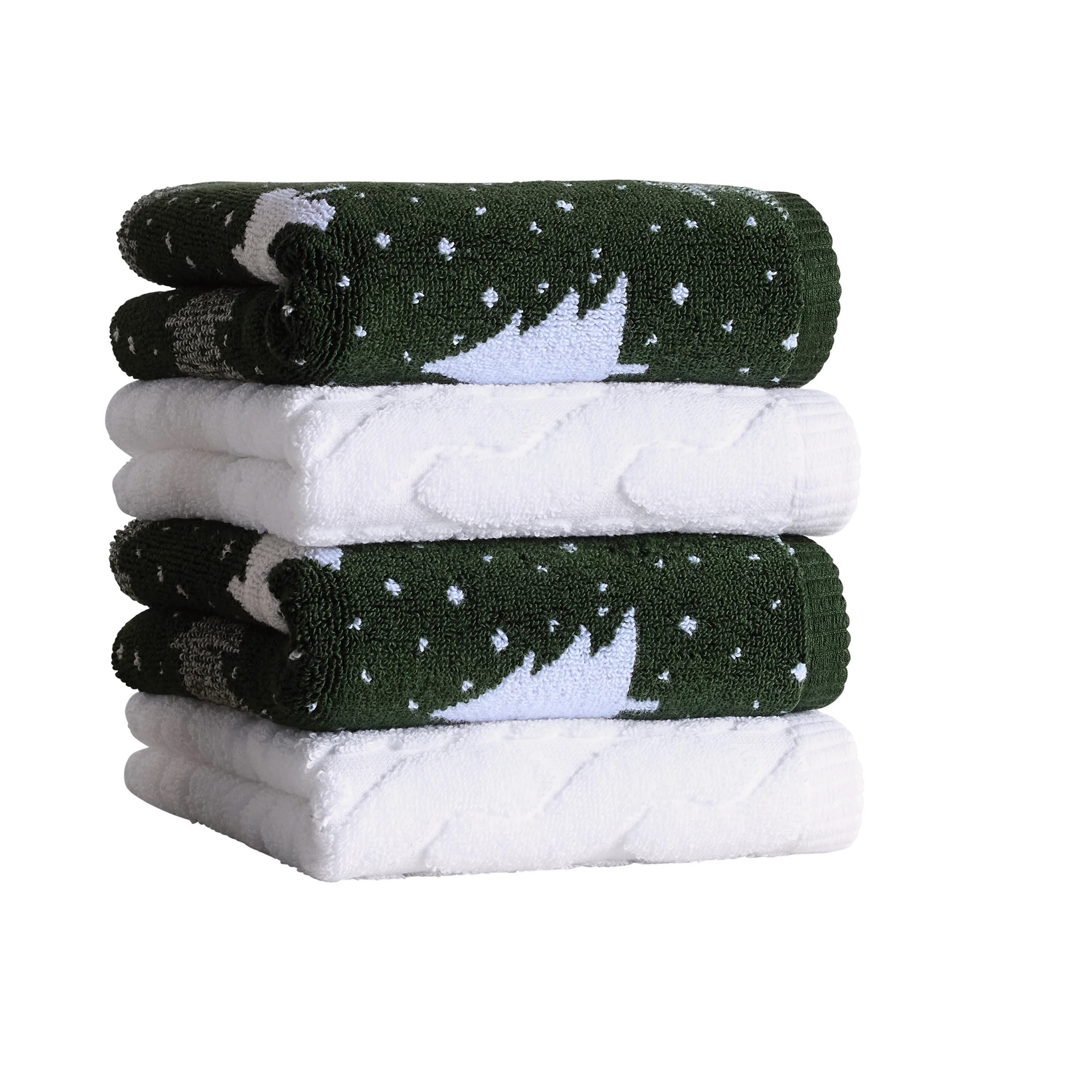 Better Homes & Gardens Signature Soft Holiday Decor 4PK Hand Towel, Wintery Tree | Walmart (US)