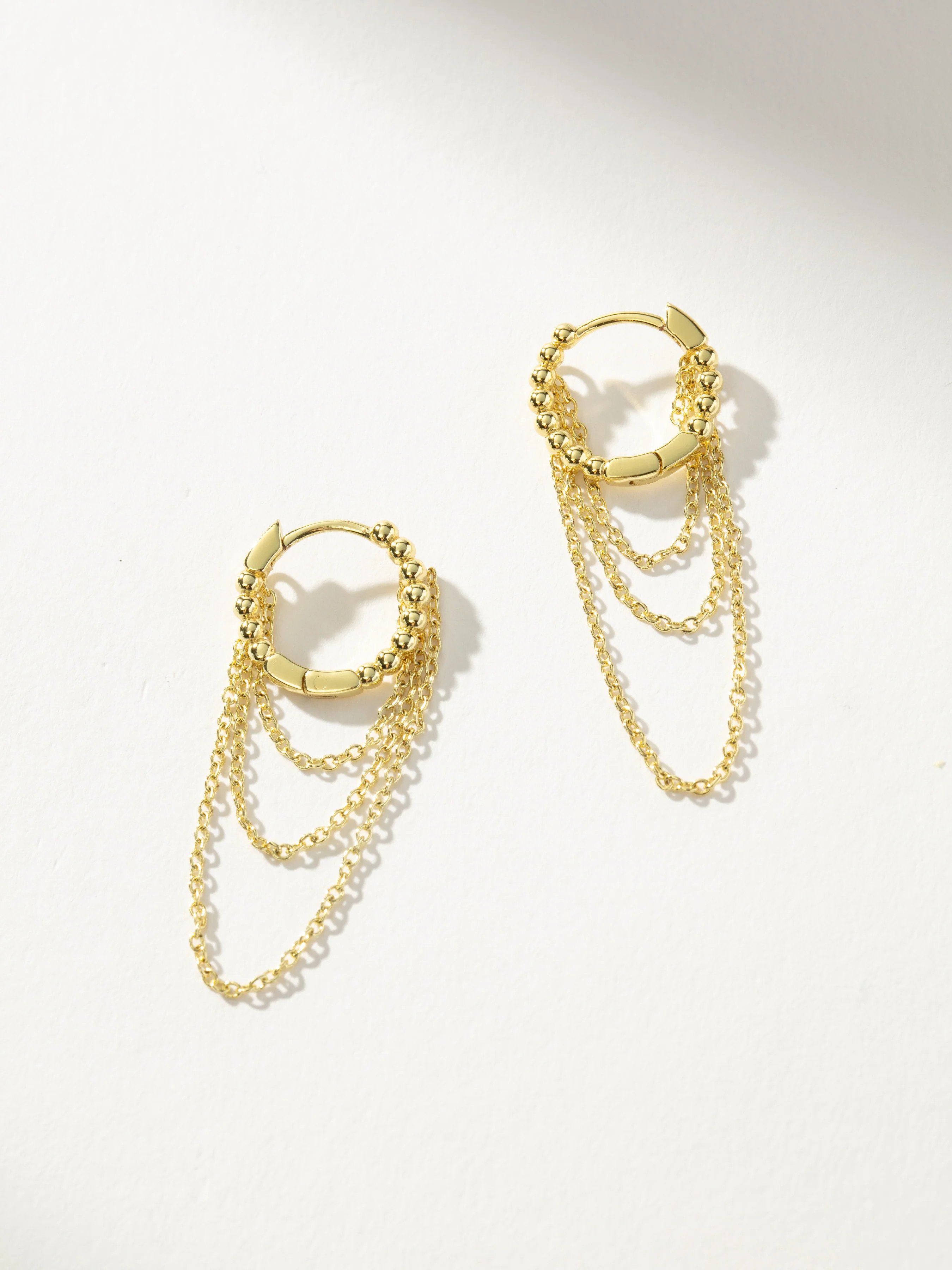 Chains Huggie Earrings in Gold | Gold Chain Hoops | Uncommon James | Uncommon James
