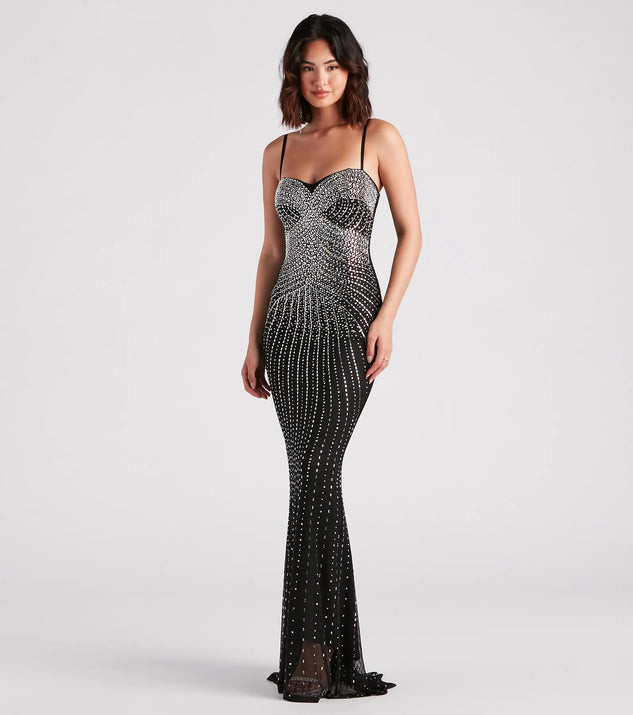 Tori Formal Rhinestone Mermaid Long Dress | Windsor Stores