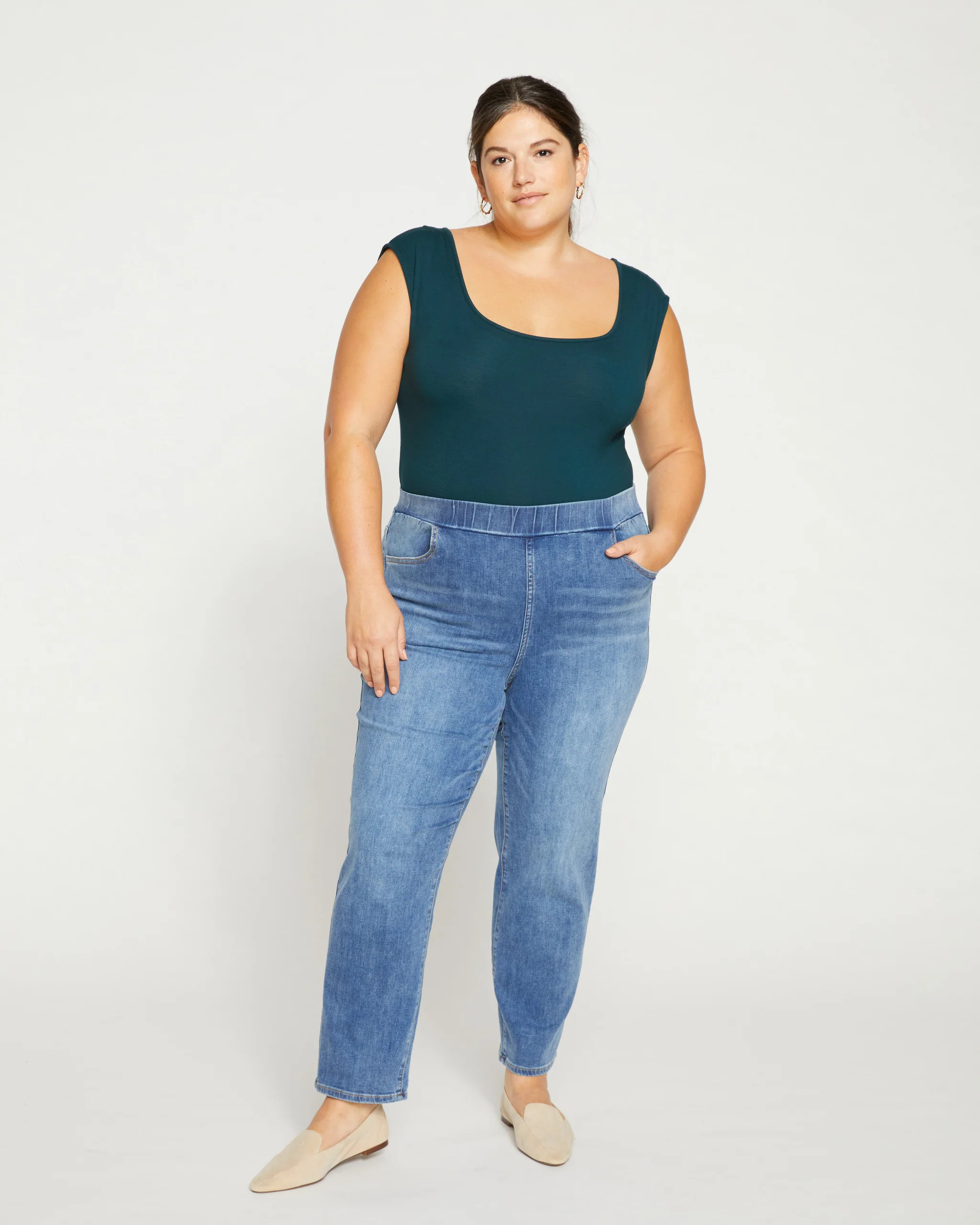 ComfortDenim Stovepipe Jeans 28 Inch
   Western Blue Wash | Universal Standard