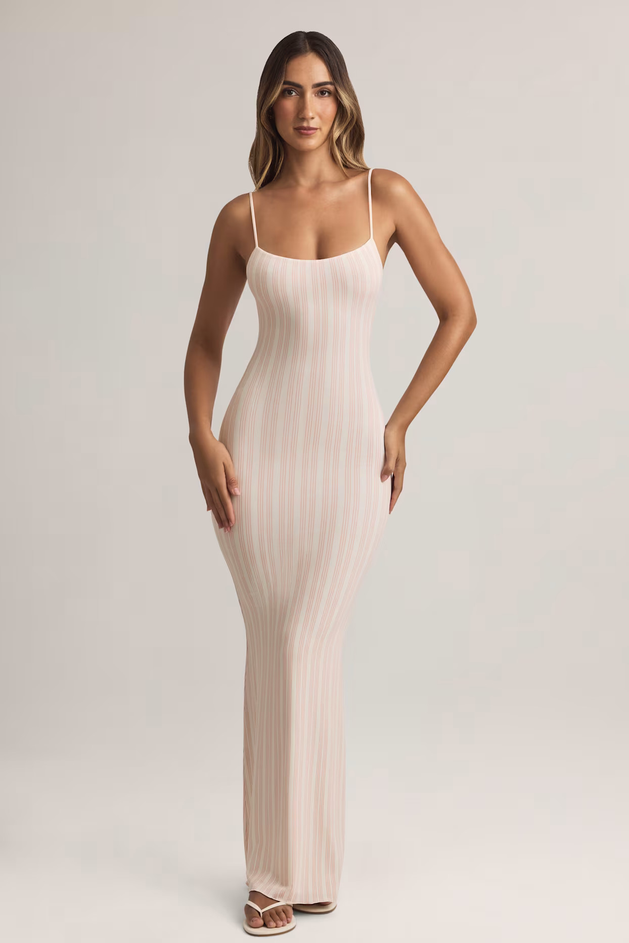 Modal Scoop-Neck Maxi Dress in Stripe Print | Oh Polly