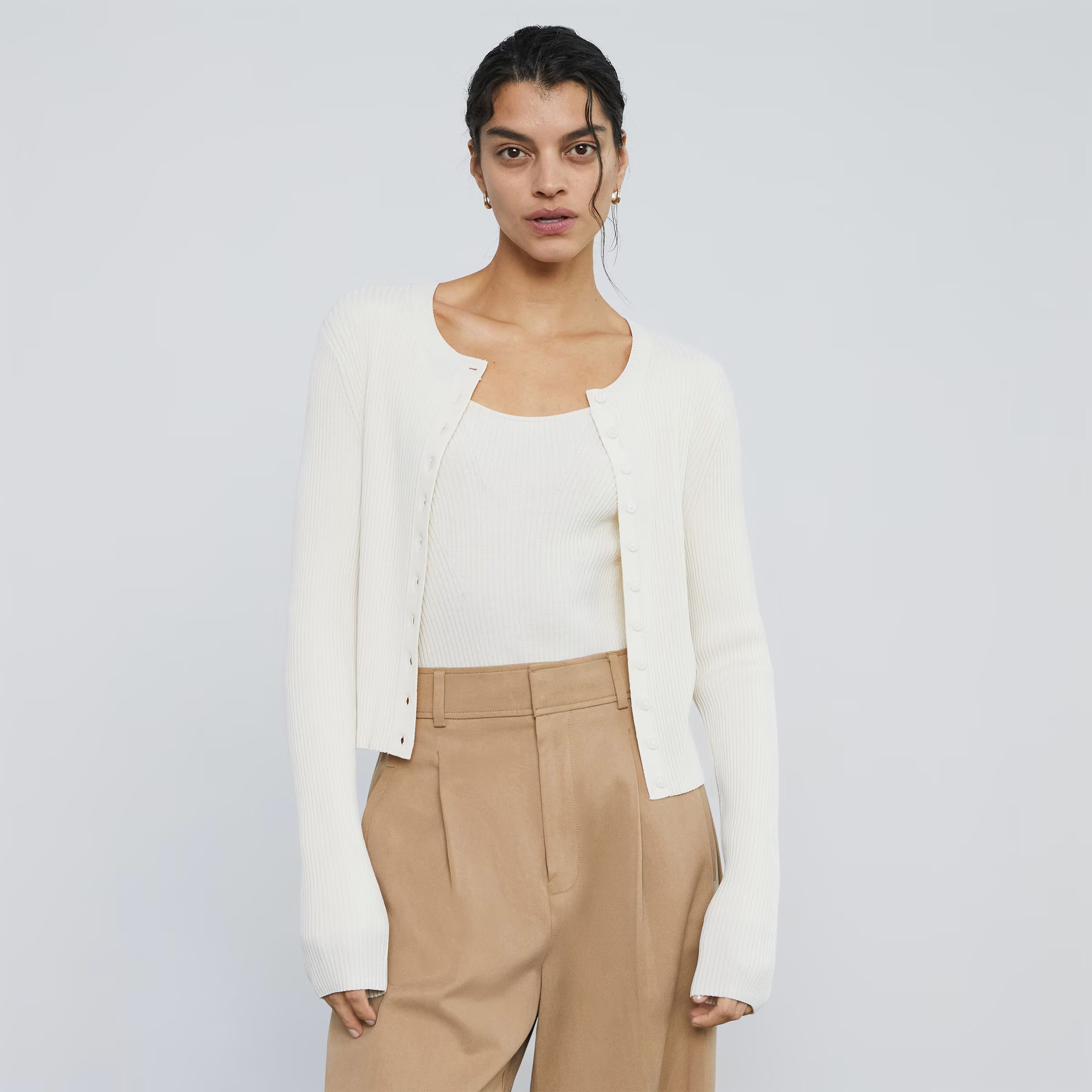 The Ribbed Cropped Cardigan | Everlane