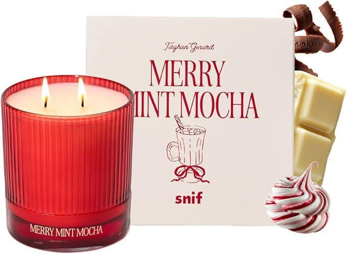 Half Baked Merry Mint Mocha Candle by Snif, Gourmand Holiday Scent, Peppermint, Cocoa & Vanilla, ... | Amazon (US)