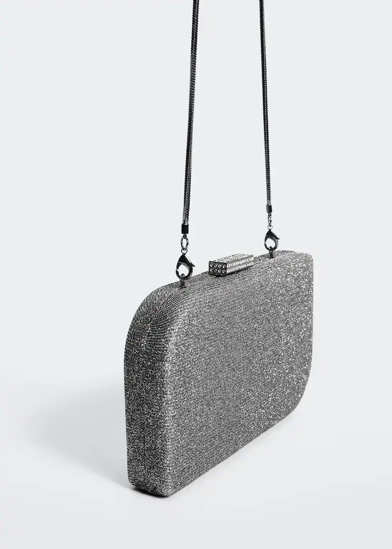 Metallic clutch bag -  Women | Mango USA | MANGO (US)
