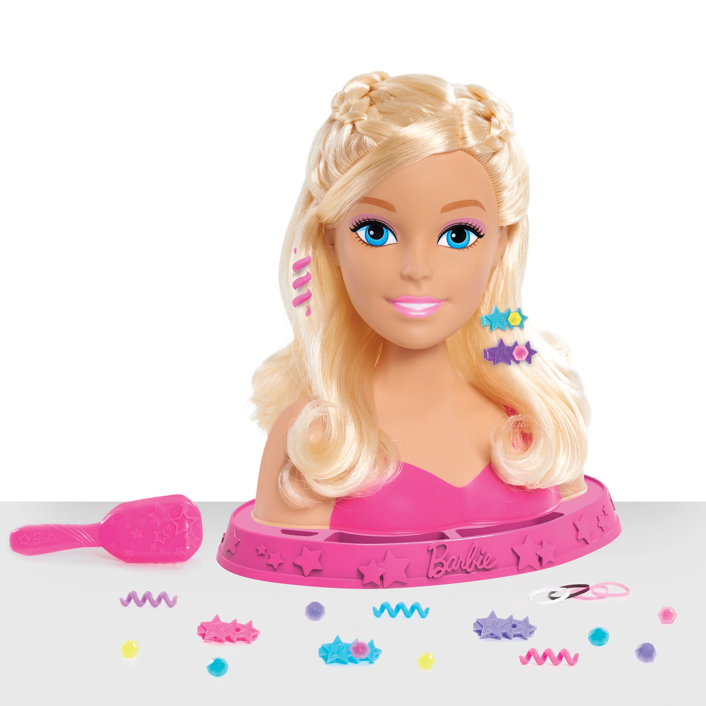 Just Play Barbie Small Styling Head, Blonde Hair, 17-Pieces, Preschool Ages 3 up - Walmart.com | Walmart (US)