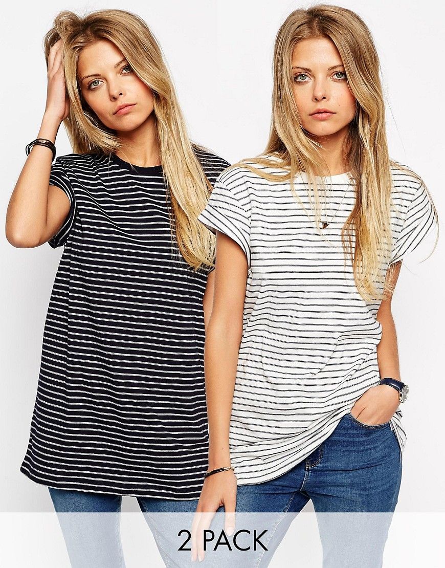 ASOS The Easy T-Shirt in Stripe 2 Pack Save 15% | ASOS US