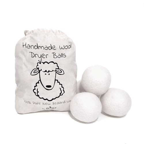 Wool Dryer Balls XL 4-Pack - 100% Pure New Zealand Wool, Ecoigy Natural Fabric Softener, Reduces Wrinkles & Drying Time, Ideal for Essential Oils, Dryer Sheets Alternative,Dryer Balls Laundry Reusable | Amazon (US)