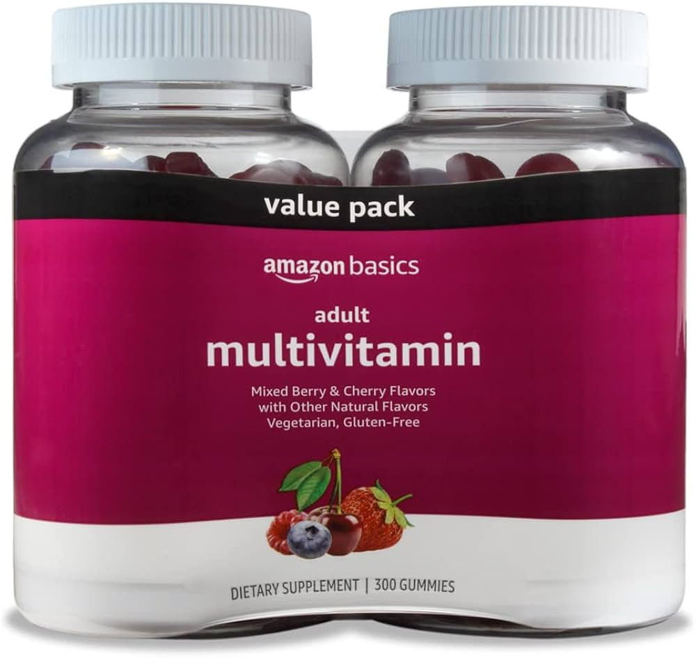Amazon Basics Adult Multivitamin Gummies, Mixed Berry & Cherry Flavors, 150 Count, 75-Day Supply,... | Amazon (US)