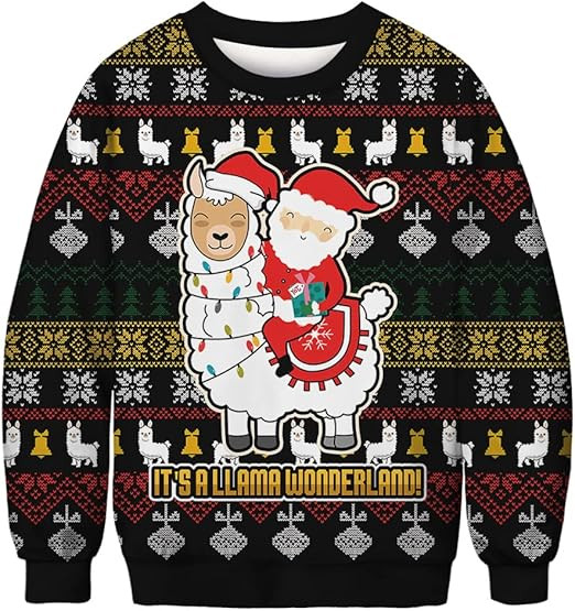 Unisex 3D Printed Christmas Sweatshirts Crew Neck Long Sleeve Loose Top Xmas Pullover | Amazon (US)