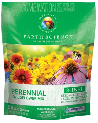 Earth Science Perennial All-in-One Wildflower Mix with Seed, Plant Food, Soil Conditioners and Water Right Crystals | Tractor Supply