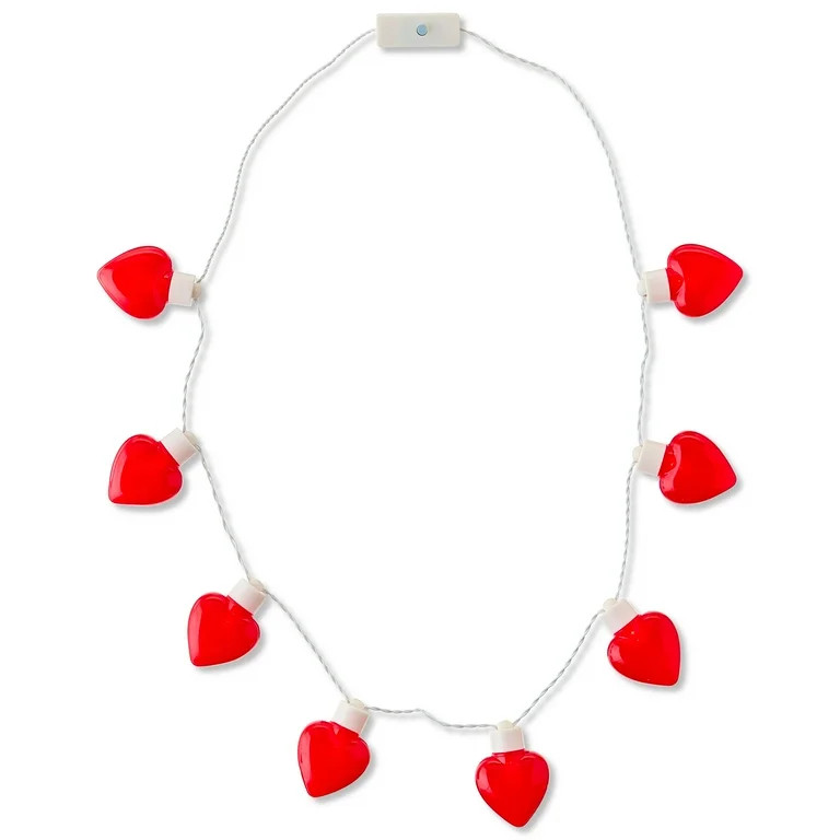 Light-Up Hearts Necklaces, Red, Valentine's Day by Way To Celebrate | Walmart (US)