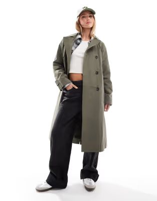 New Look trench coat in khaki | ASOS (Global)