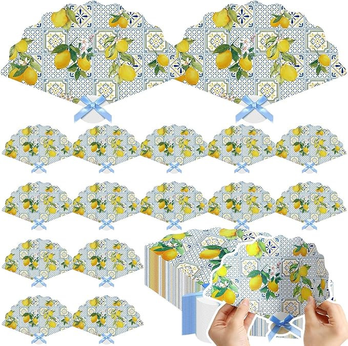 60 Pcs Capri Plastic Hand Fans with Bow Bulk Wedding Favor Fans for Guests Gifts Plastic Capri Le... | Amazon (US)