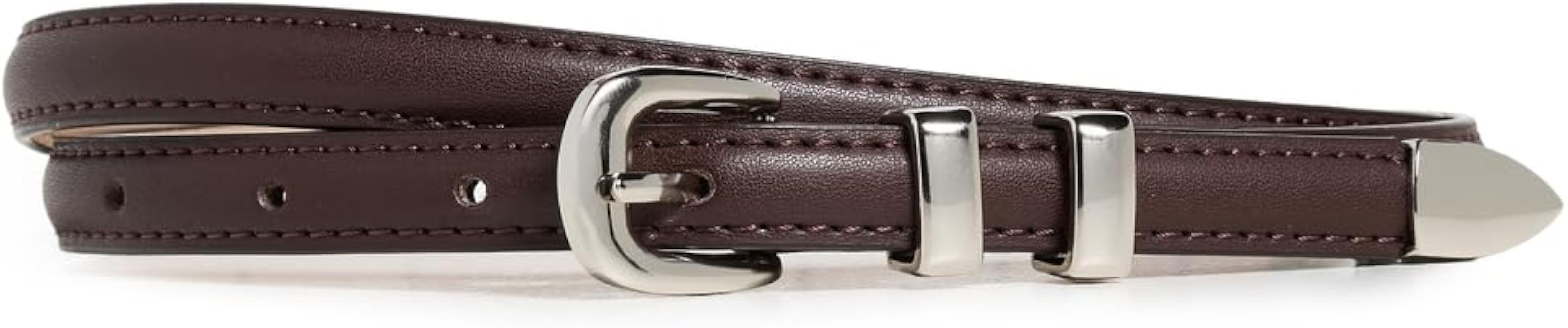 SHASHI Women's Lila Leather Brown Belt | Amazon (US)