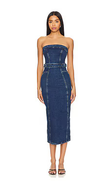 Good American Tube Midi Dress in Indigo594 from Revolve.com | Revolve Clothing (Global)