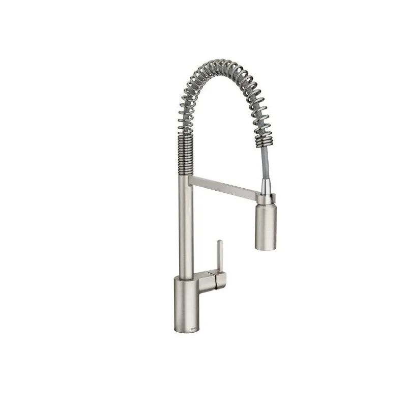 Moen 5923 Align Pre-Rinse High-Arc Kitchen Faucet with PowerClean and Duralock T Spot Resist Stainless Faucet Single Handle | Build.com, Inc.