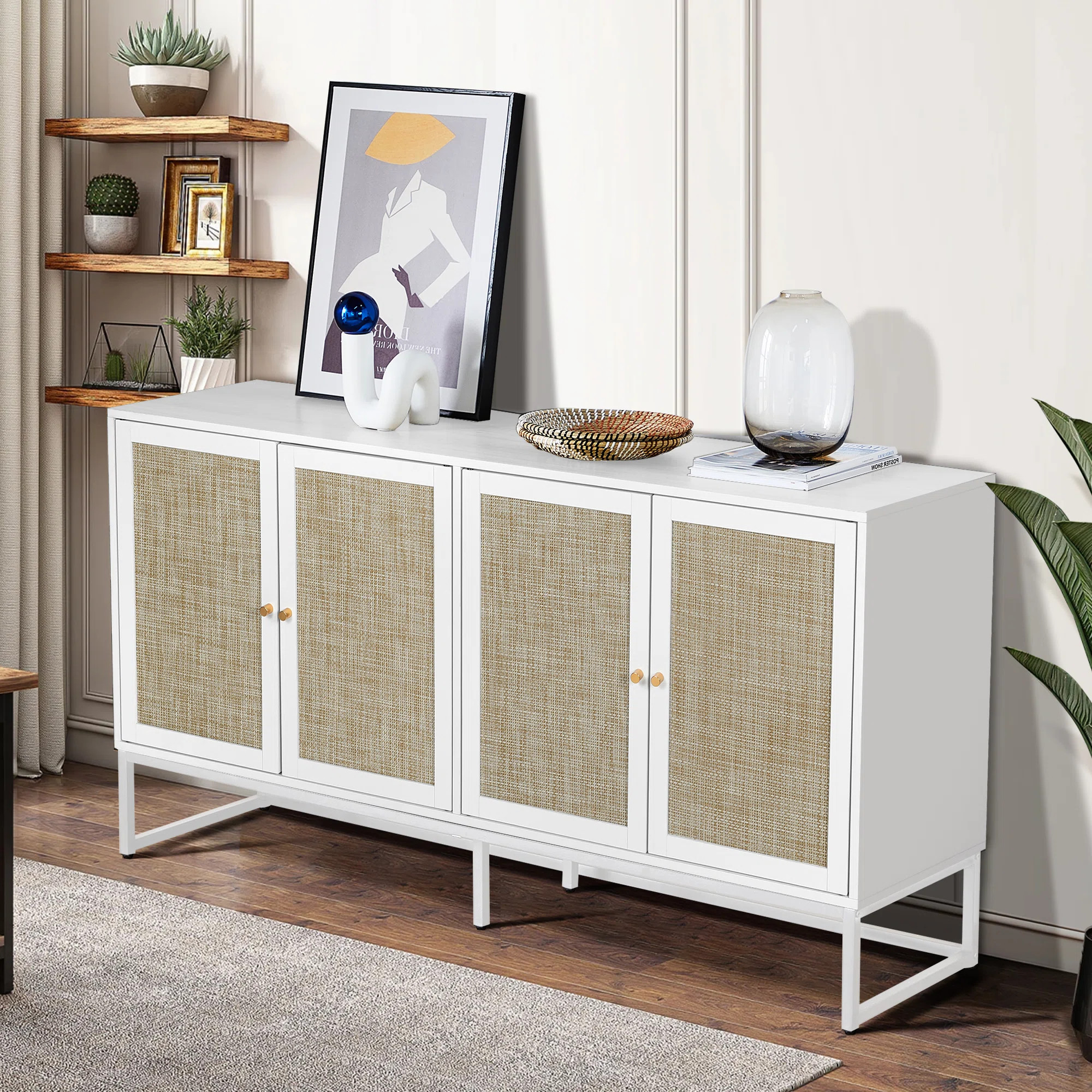 Latitude Run® Caludia 31.5" Tall 4 - Door Accent Cabinet & Reviews | Wayfair | Wayfair North America