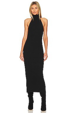 Enza Costa Sweater Knit Halter Turtleneck Dress in Black from Revolve.com | Revolve Clothing (Global)