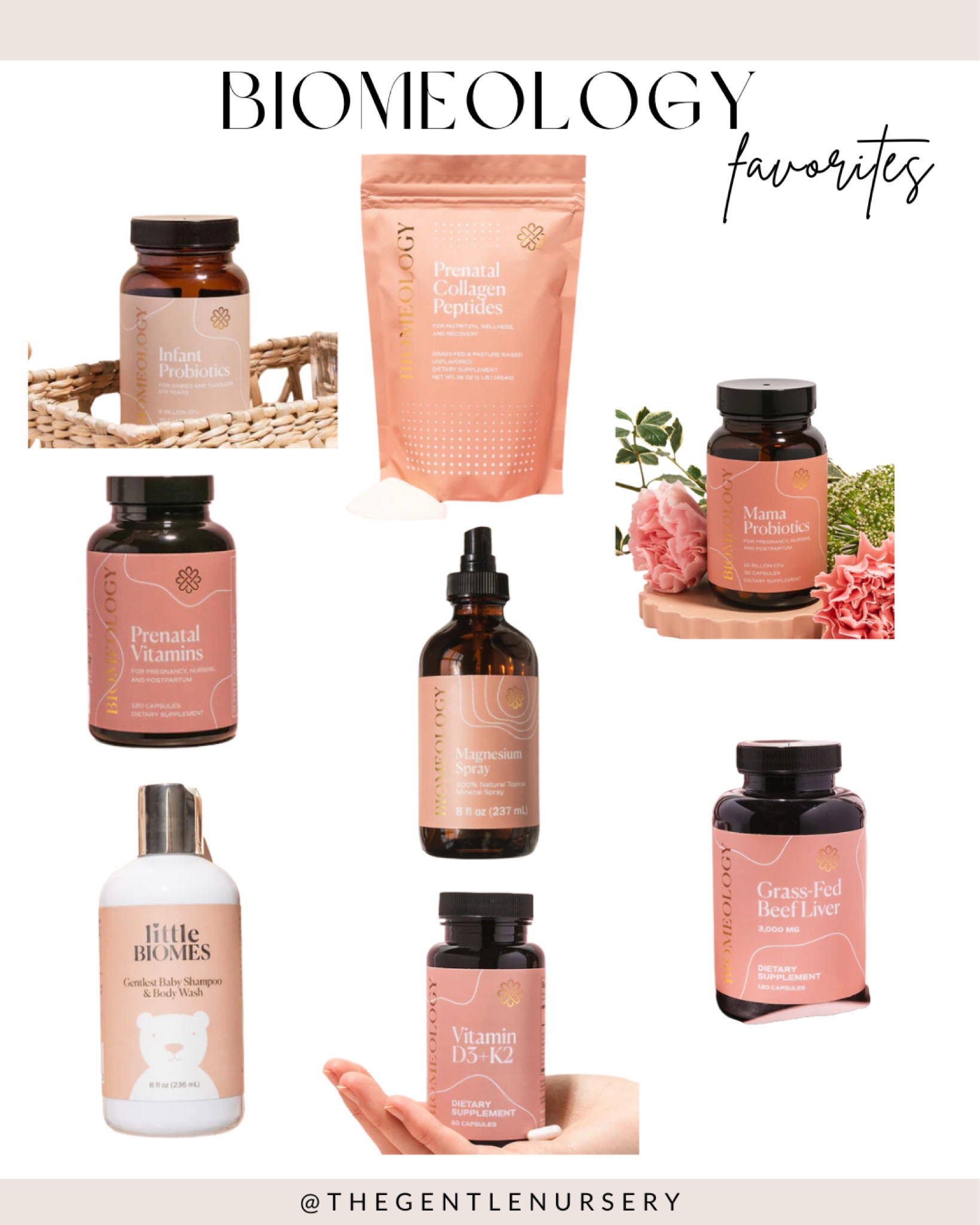 Biomeology products, prenatal, postnatal, magnesium spray, collagen peptides, pregnancy, postpartum, newborn, new mom 

#LTKbaby #LTKfamily #LTKSeasonal