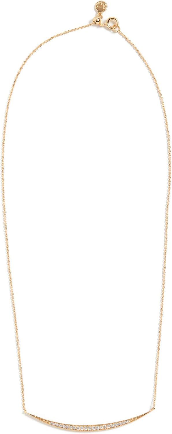 gorjana Women's Crescent Shimmer Necklace, White CZ, One Size | Amazon (US)