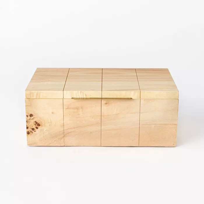 Decorative Burled Wooden Box Natural - Threshold™ designed with Studio McGee | Target