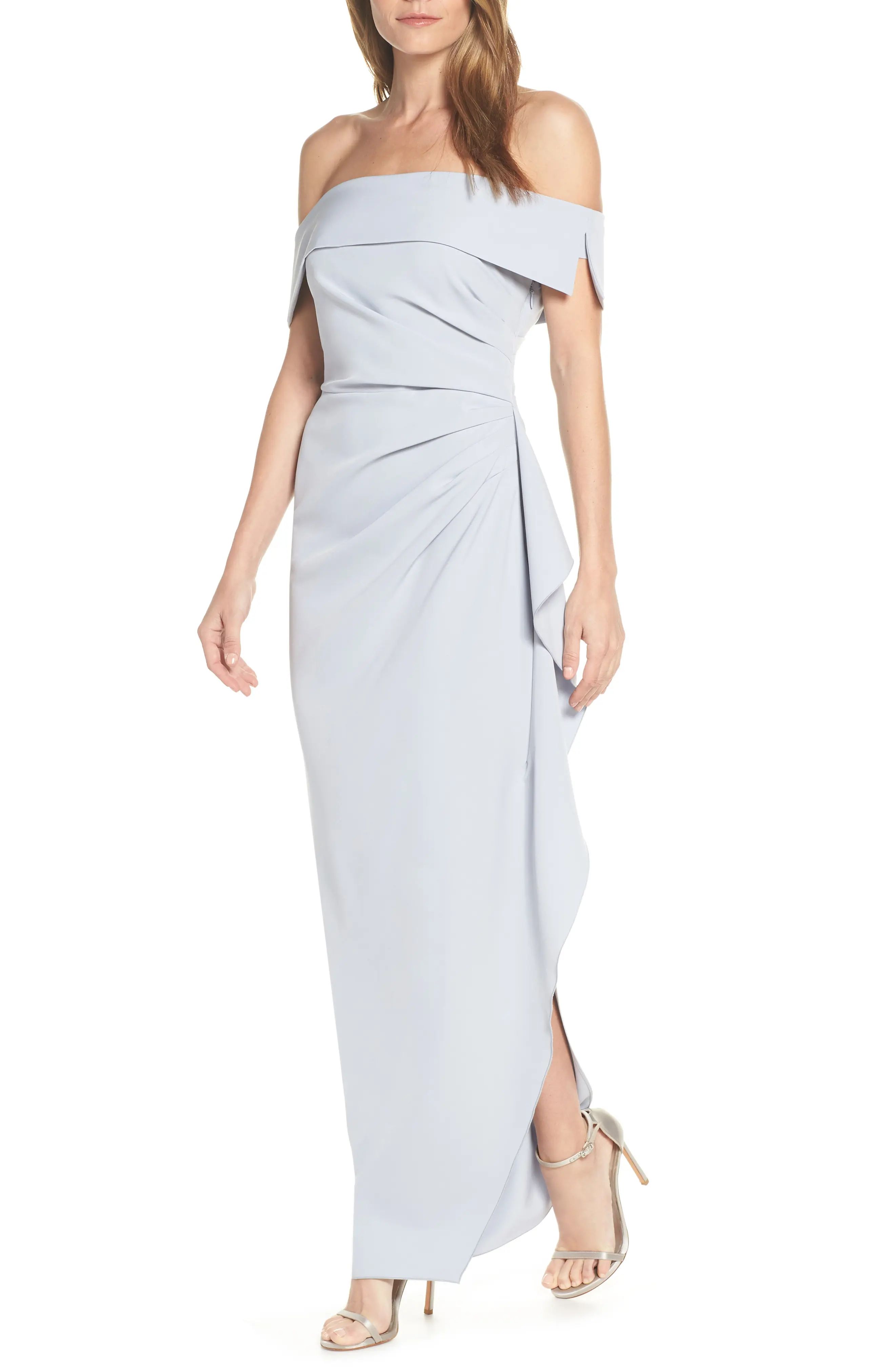 Vince Camuto Off the Shoulder Crepe Gown | Nordstrom