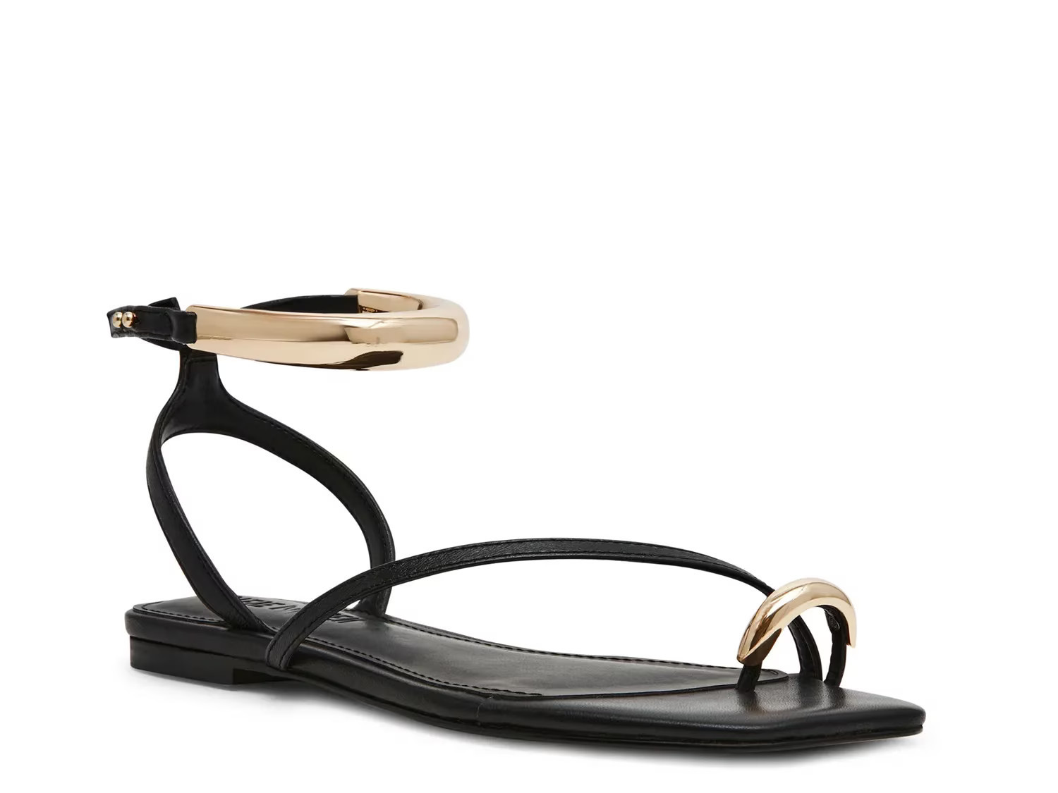 Steve Madden Odyssey Sandal | Women's | Black Leather | Size 9.5 | Sandals | Ankle Strap | DSW