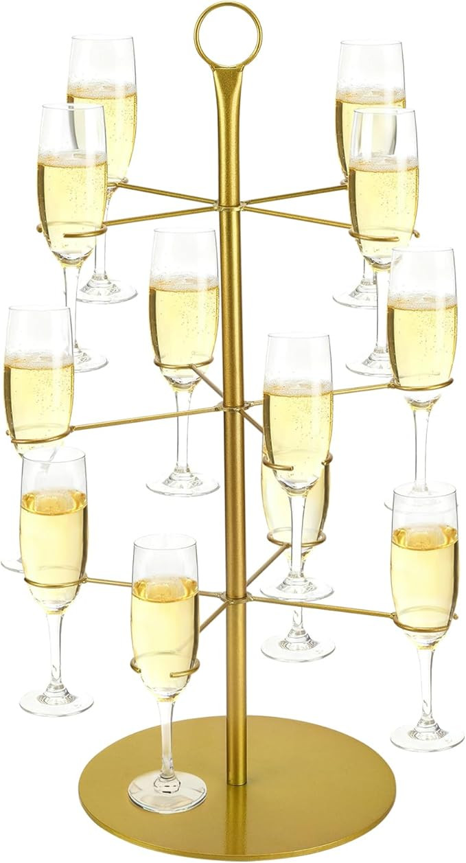 Cocktail Tree Stand - Mimosa Margarita Cups Metal Tower, Drink Towers for Christmas Parties, Cham... | Amazon (US)