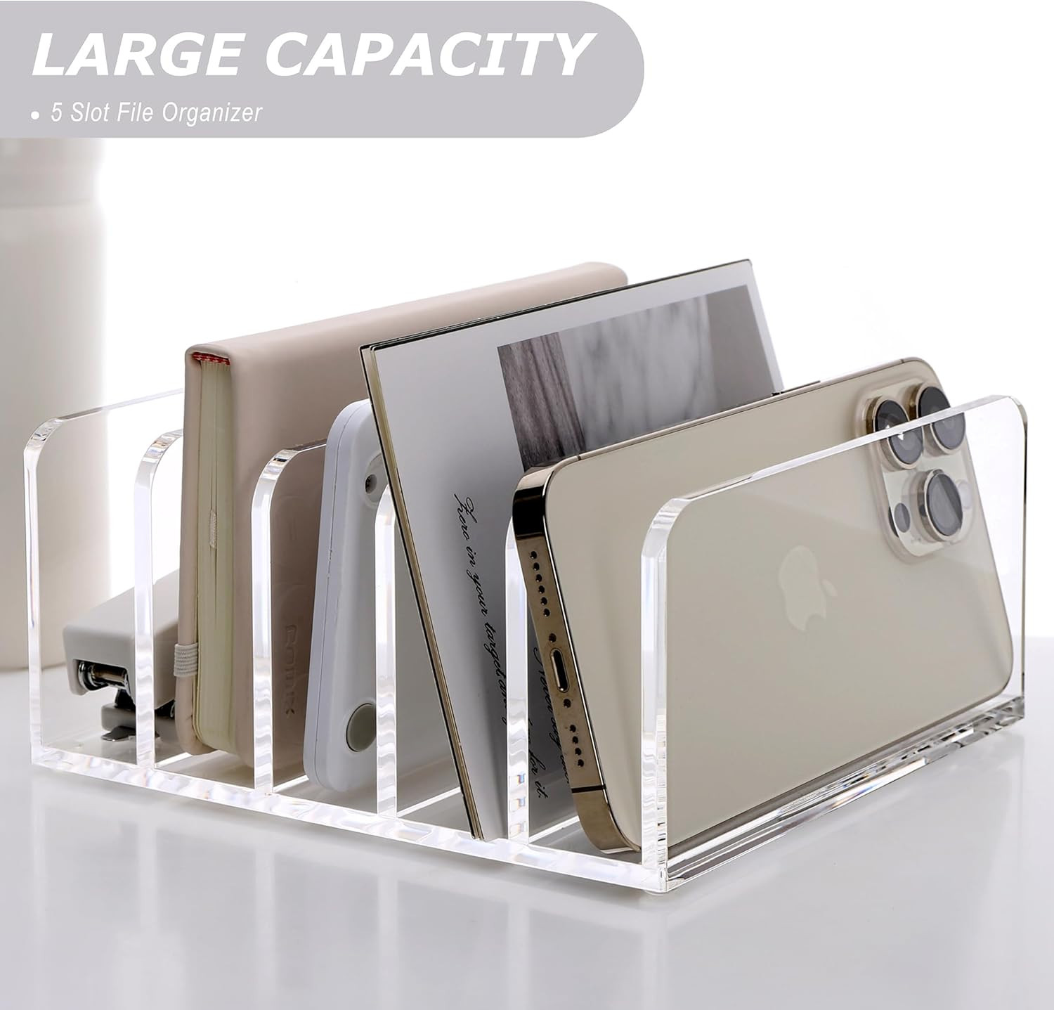 SANRUI Clear Acrylic Desktop File Organizer 5 Compartments | Amazon (CA)