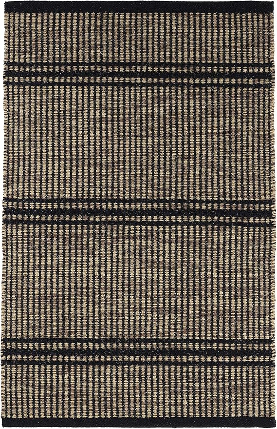 Dash and Albert Malta Camel Handwoven Wool Rug, 5 X 8 Feet, Neutral/Black Stripe Pattern | Amazon (US)