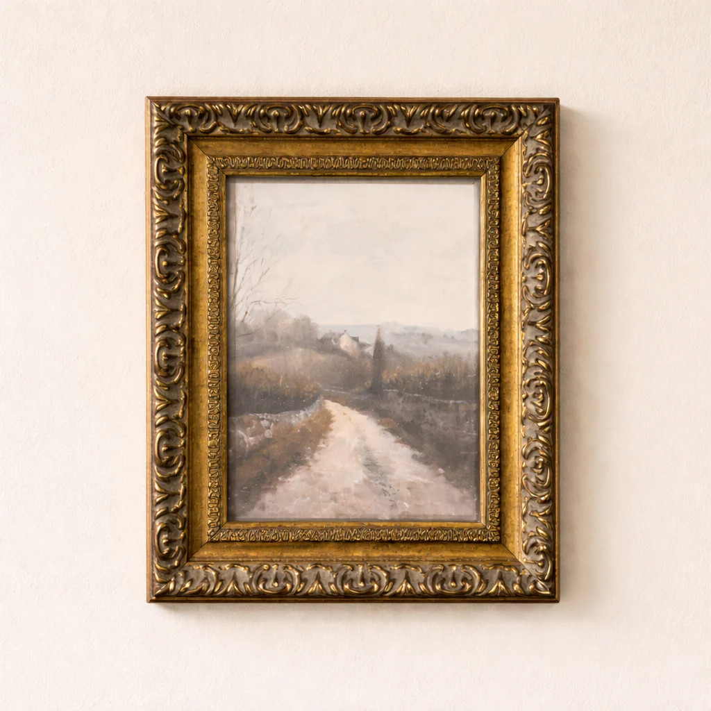 Matin Brumeux | Antique Inspired Brass Mould Framed Art | luxe bCO