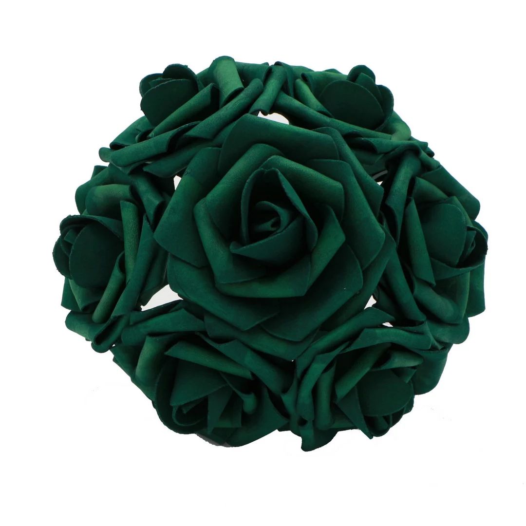 Emerald Flowers Artificial Roses 8cm 100 PCS Hunter Green - Etsy | Etsy (US)