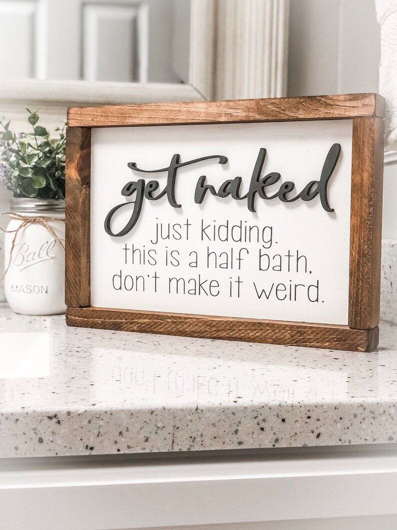 Get Naked - Get Naked Bathroom Sign - Bathroom Sign - Funny Bathroom Decor - Guest Bath | Etsy (US)