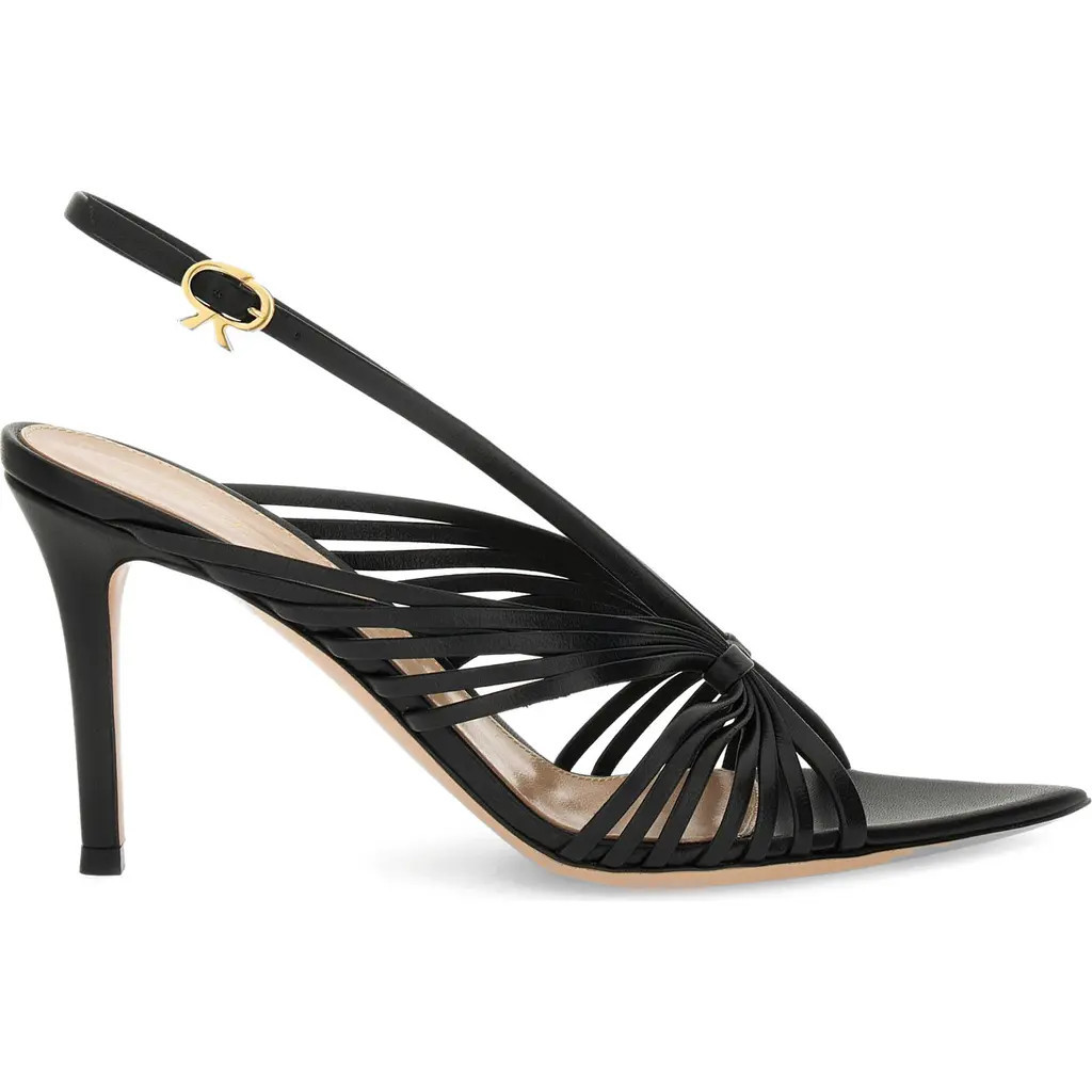 Gianvito Rossi Muse 85 Sandal in Black Leather at Nordstrom, Size 35.5 | Nordstrom