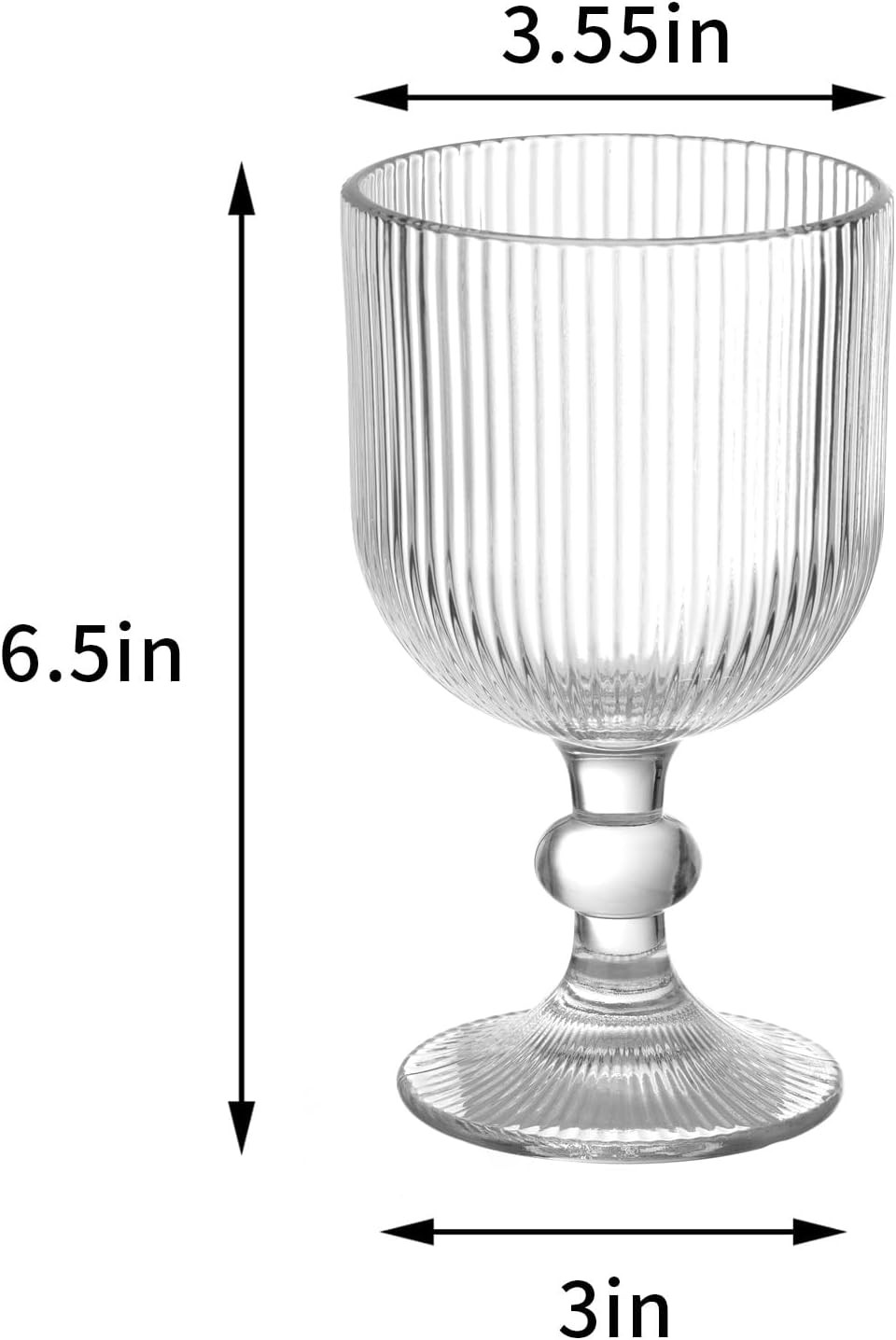 Vintage Wine Glasses Set of 6, 11 Ounces Colored Glass Water Goblets, Unique Embossed Pattern Hig... | Amazon (US)