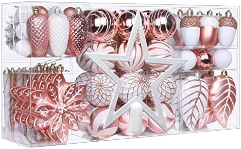 SHareconn 106pcs Christmas Balls Ornaments Set, Shatterproof Plastic Decorative Baubles for Xmas ... | Amazon (US)