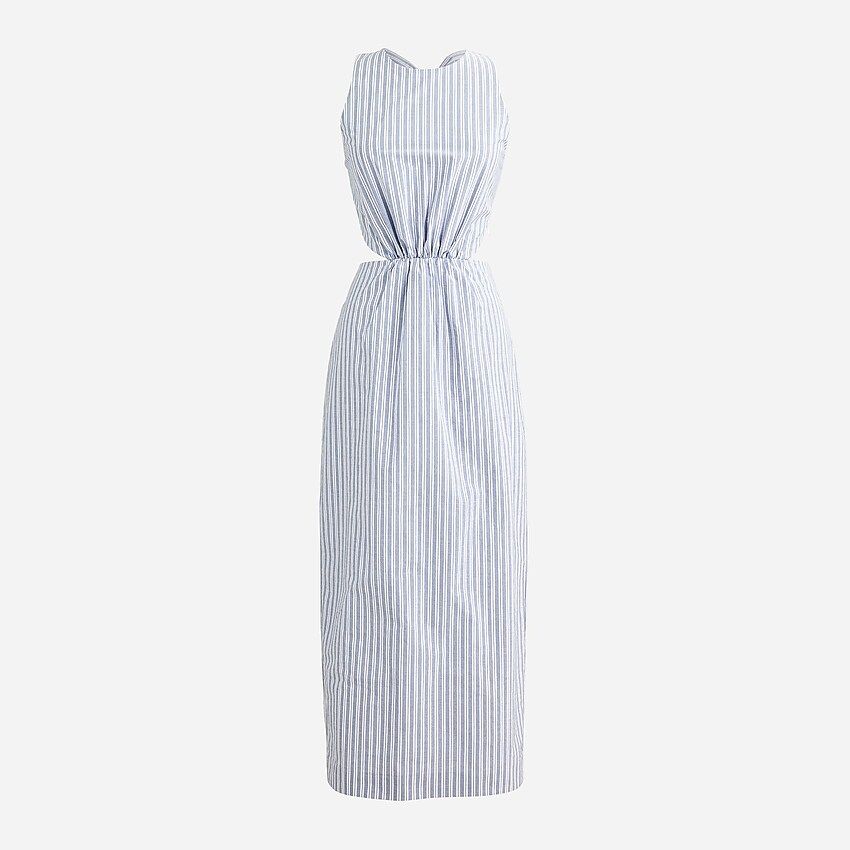 Twist-back midi dress in stripe | J.Crew US