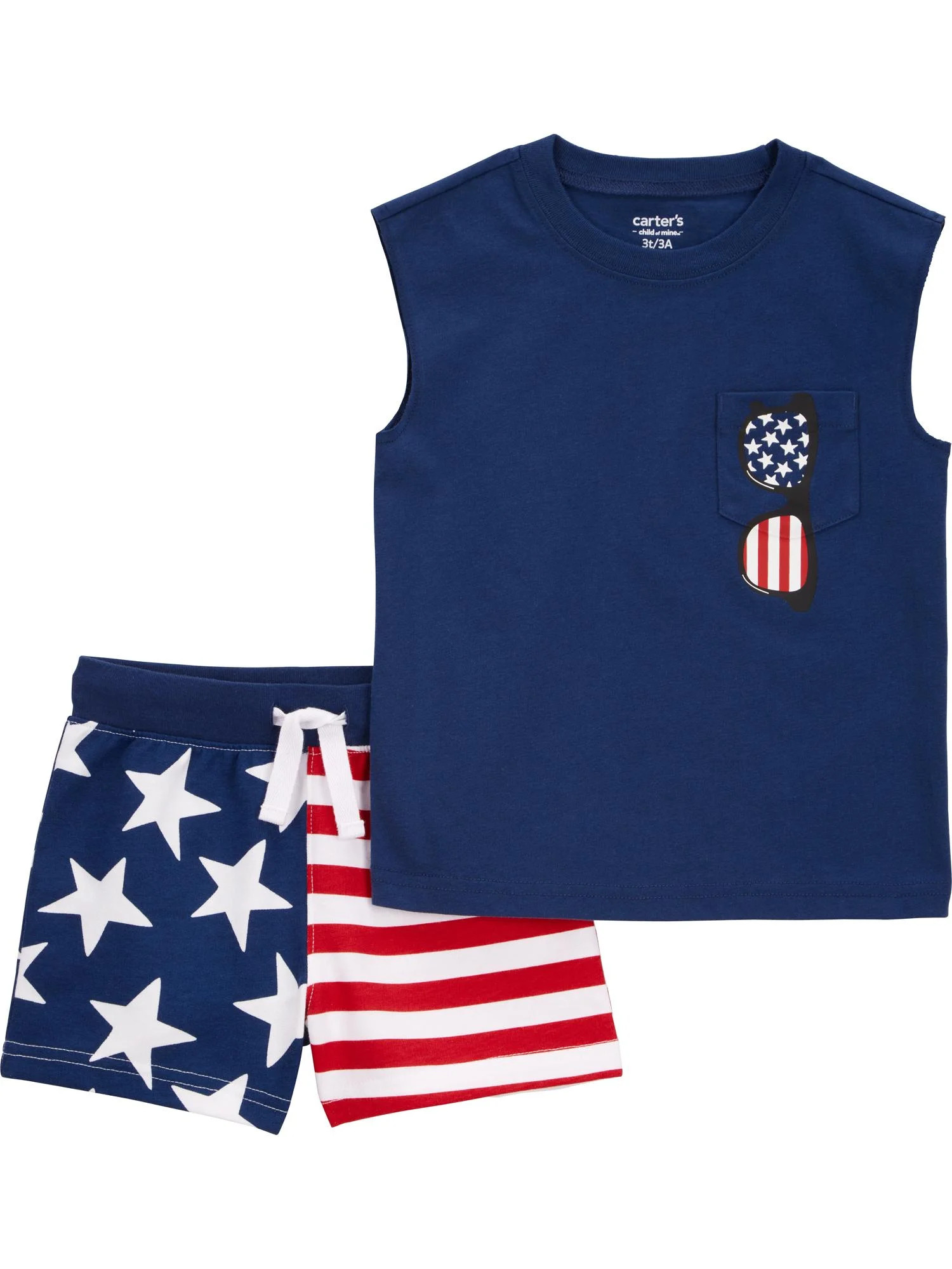 Carter's Child of Mine Baby and Toddler Boy Patriotic Outfit Set, 2-Piece, Sizes 12M-5T | Walmart (US)