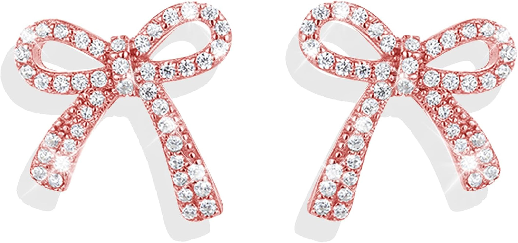 Bow Earrings for Women Trendy Sparkly Rhinestone Chain Tassel Earrings Cute Ribbon Stud Earring D... | Amazon (US)