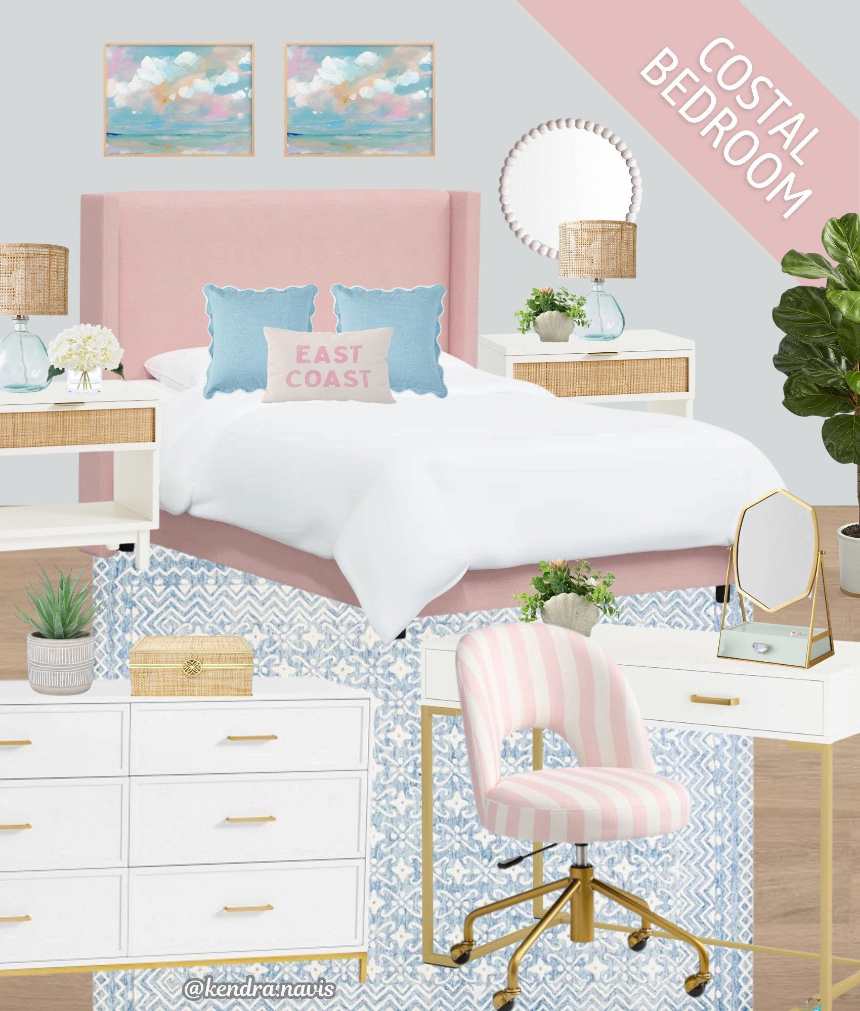 Preppy Coastal Bedroom - Pink & Blue Room Decor

Teenage girl bedroom, college girl bedroom, college apartment, dorm room decorating, gold home accents, costal bedroom, beach house decor, beach bedroom, boho costal design style, preppy girl decor, Pottery Barn teen, costal home, lake house, beach themed room, pink decor, blue decor, Wayfair finds, Amazon finds, white and gold desk, bedroom dresser, rattan furniture, luxury bedroom, teen girl, back to college shopping, girl dorm, pink upholstered bed frame

#LTKKids #LTKHome