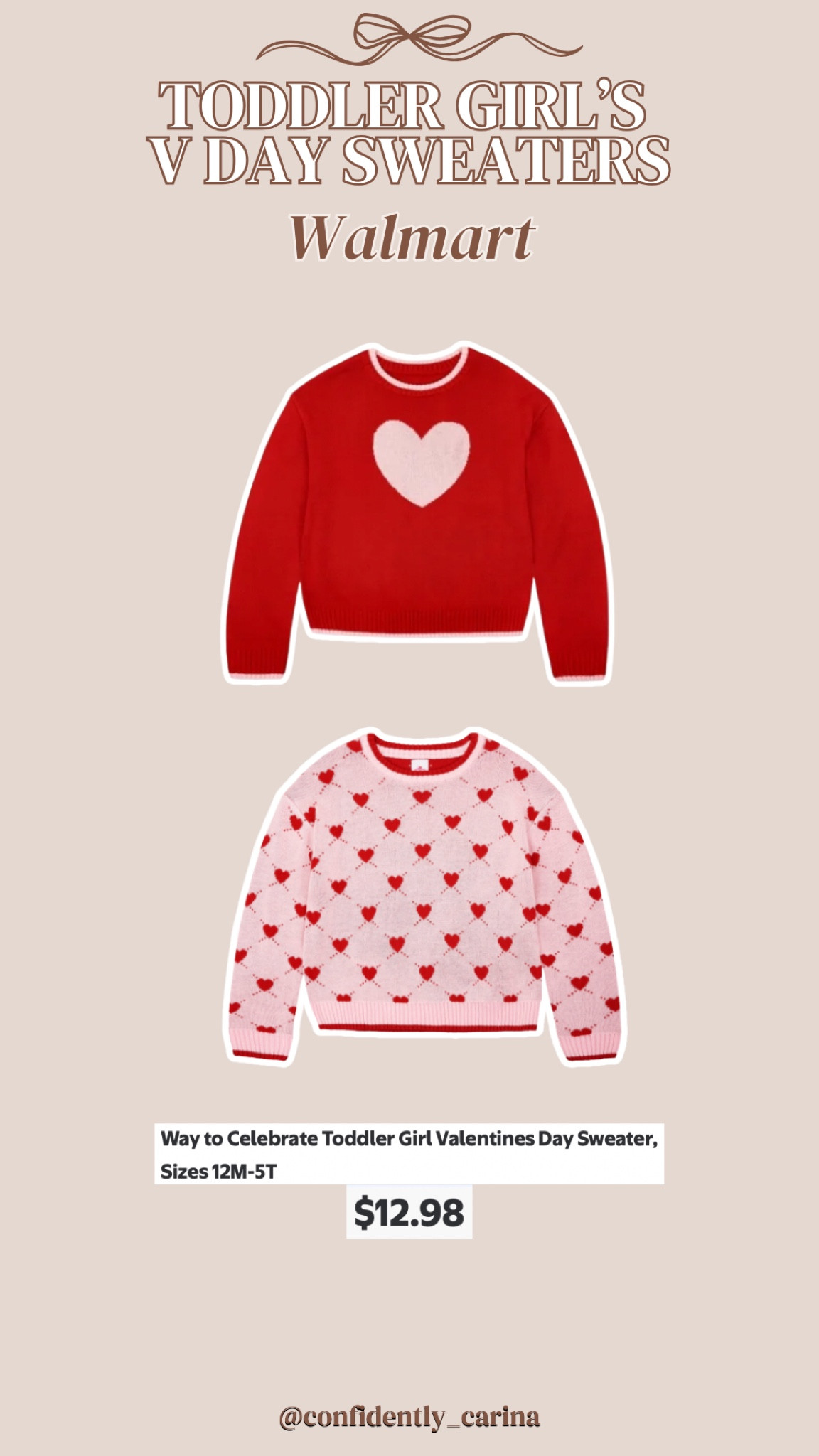 Toddler girls Valentines Day sweaters from Walmart 💖 

#LTKKids #LTKFamily #LTKSeasonal