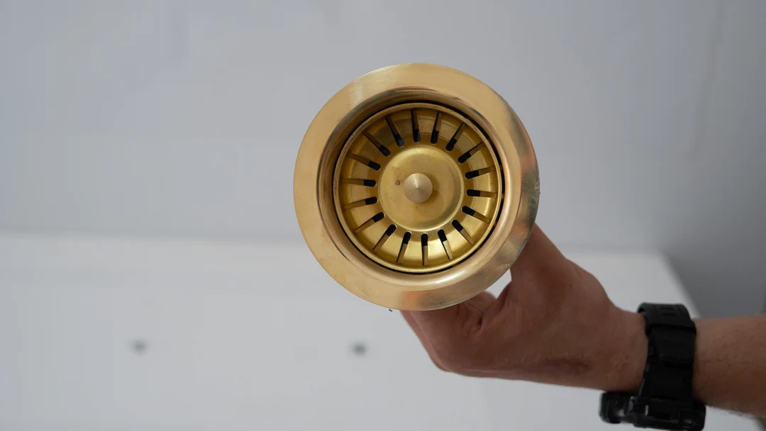 Unlacquered Brass Kitchen Sink Strainer Sink Waste Strainer - Etsy | Etsy (US)