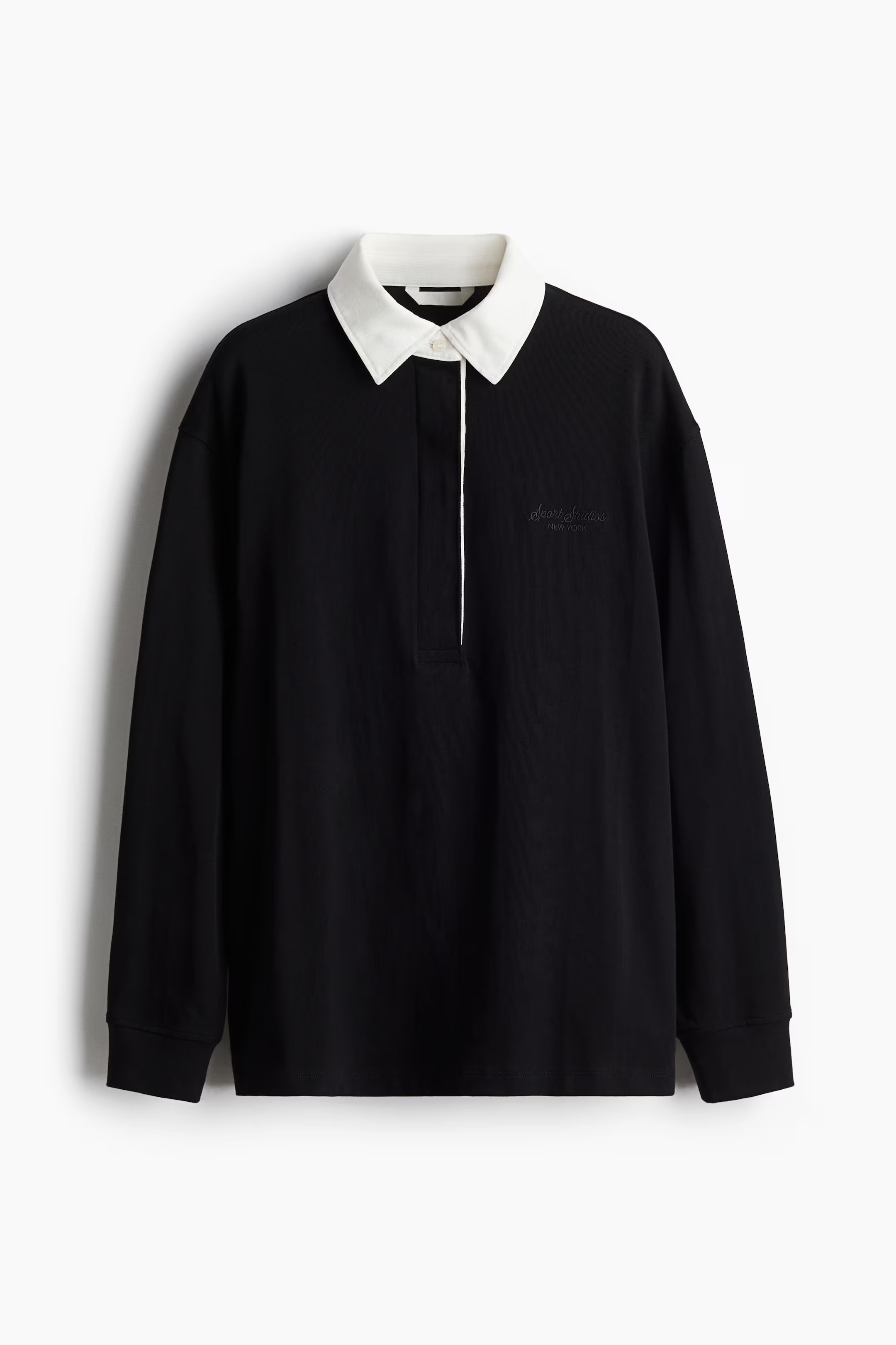 Embroidery-detail polo shirt | H&M (UK, MY, IN, SG, PH, TW, HK)