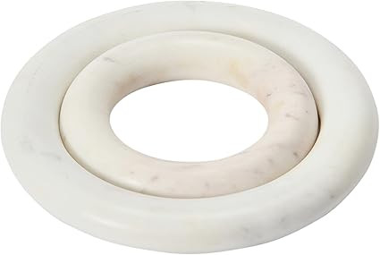 Creative Co-Op Marble Dining Table, Set of 2 Trivet, White | Amazon (US)