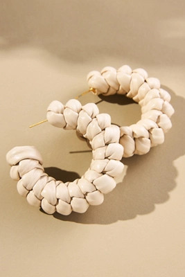 Scrunched Faux-Leather Hoop Earrings | Anthropologie (US)