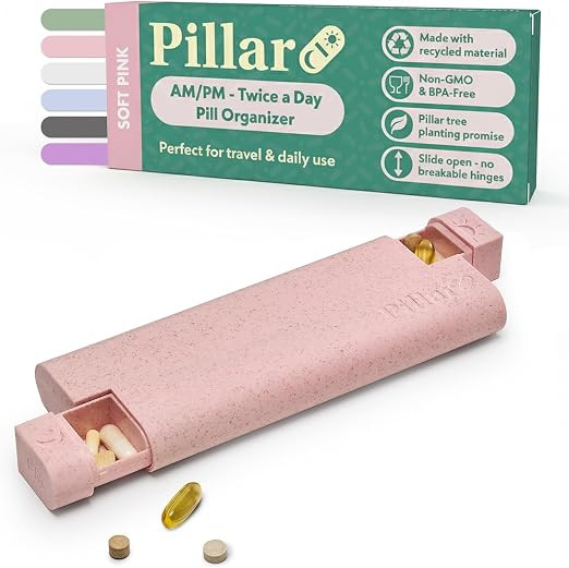 PILLAR AM/PM 7-Tage Pillendose | Tablettenbox 2x täglich Morgen & Abend | 14 Fächer mit Schiebe... | Amazon (DE)