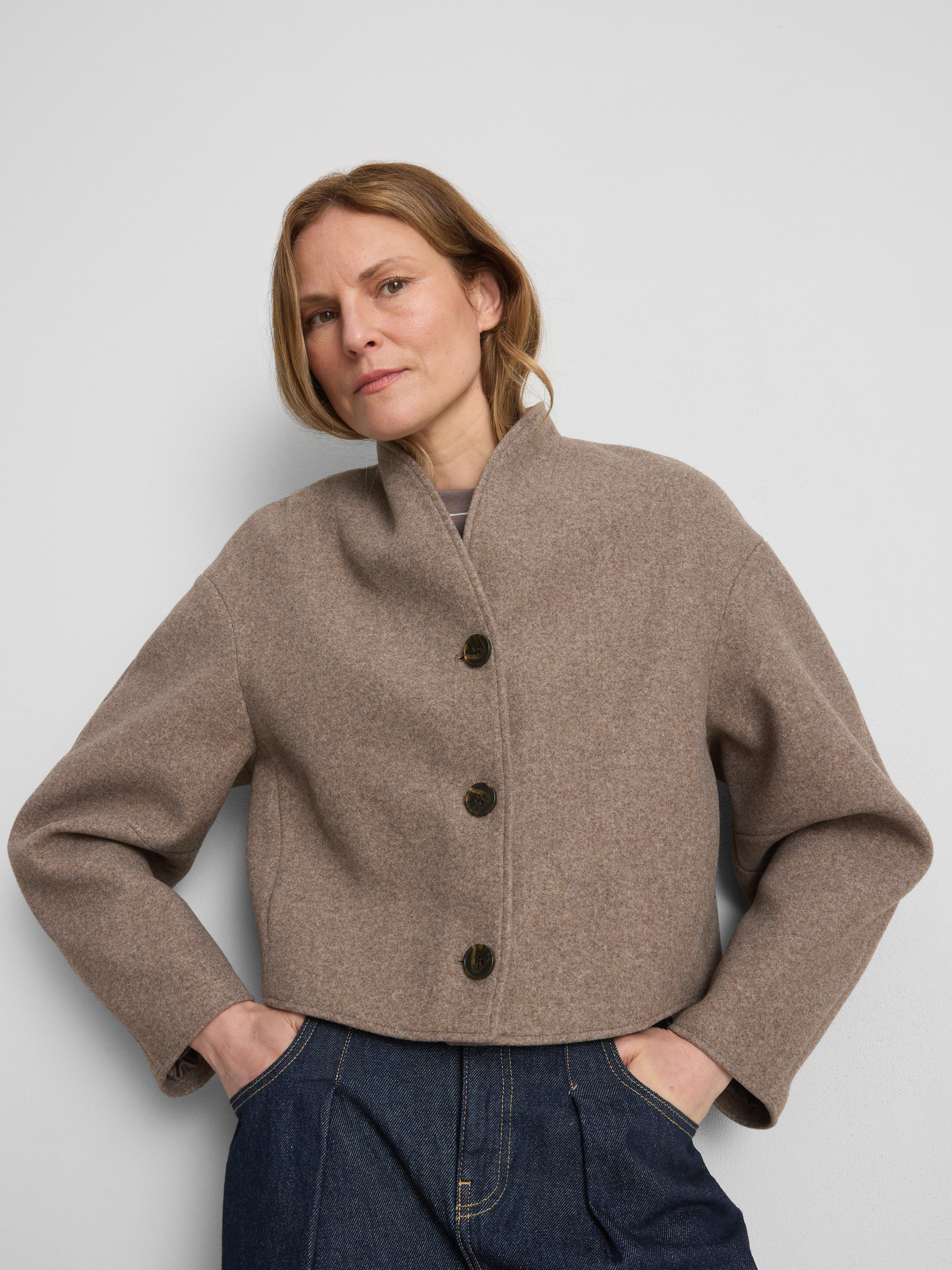 Cropped Collarless Structured Jacket | Primark UK
