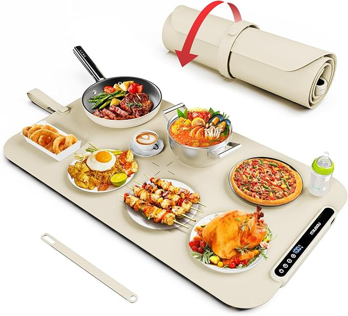 Food Warming Mat, iTRUSOU 27.5x16'' Electric Warming Tray with 7 Temp-Settings, Switchable Fahren... | Amazon (US)