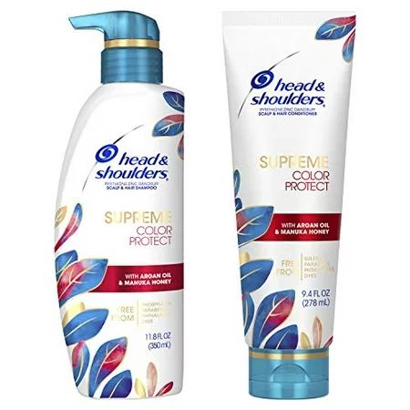 Head & Shoulders Dandruff Shampoo and Conditioner, Supreme Color Protect with Argan Oil and Manuka H | Walmart (US)
