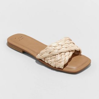 Women's Nicolette Raffia Slide Sandals - A New Day™ | Target